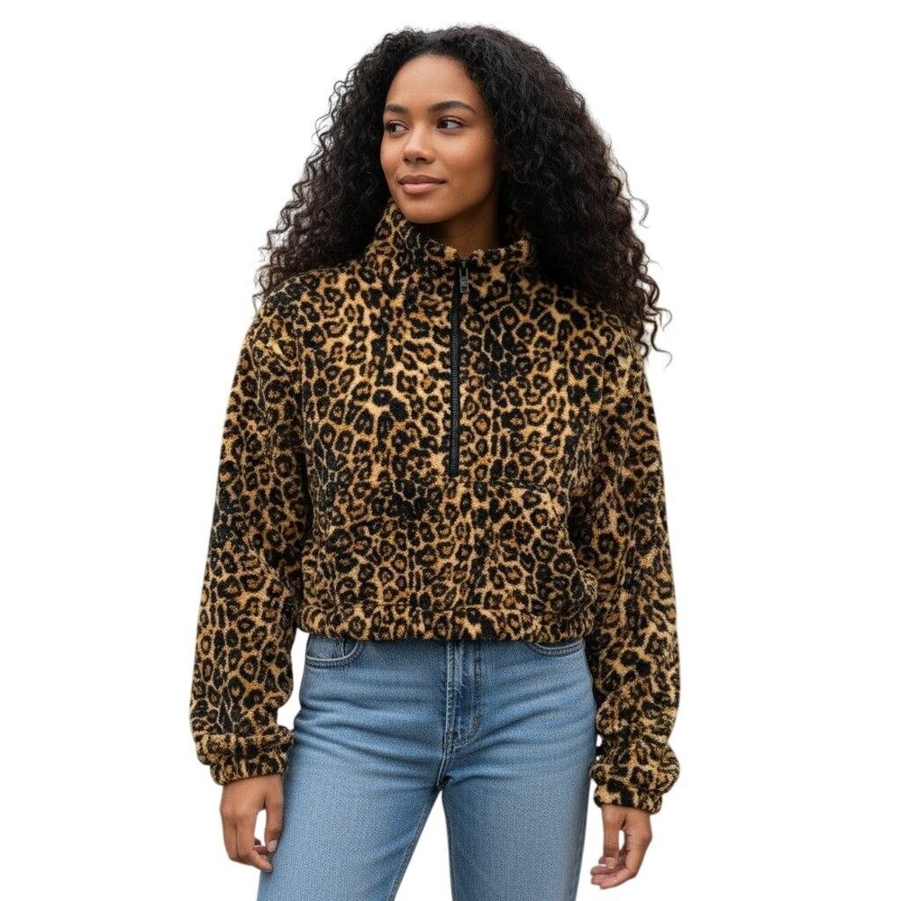 Aritzia Animal Print Fleece Hoodie